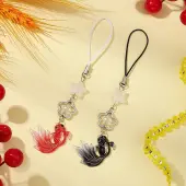 4Pcs 2 Styles Acrylic Fish Charm Mobile Straps