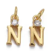 Brass Micro Pave Clear Cubic Zirconia Pendants