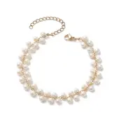 Shell Pearl Round Beaded Charm Bracelet
