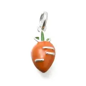 925 Sterling Silver Dark Orange Enamel Charms