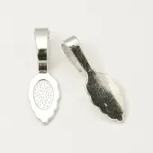 Tibetan Style Alloy Glue-on Flat Pad Bails