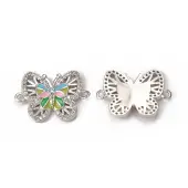 Brass Micro Pave Cubic Zirconia Connector Charms