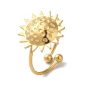 Ion Plating(IP) 304 Stainless Steel Sun Open Cuff Rings for Women