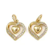 Brass Micro Pave Cubic Zirconia Pendants