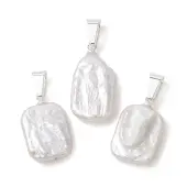 Natural Baroque Keshi Pearl Pendants