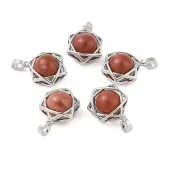 Natural Red Jasper Round Pendants