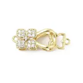 Brass Micro Pave Clear Cubic Zirconia Interlocking Clasps