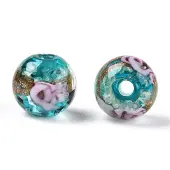 Luminous Handmade Gold Sand Lampwork Beads
