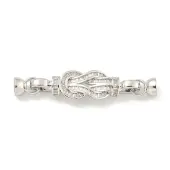 Brass Micro Pave Clear Cubic Zirconia Fold Over Clasps