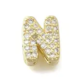 Brass Micro Pave Cubic Zirconia Letter Multi-Strand Links