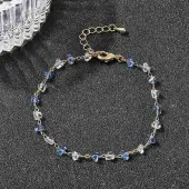 Brass & Glass Link Chain Bracelets for Women