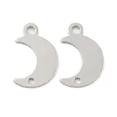 925 Sterling Silver Moon Connector Charms