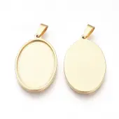 201 Stainless Steel Pendant Cabochon Settings