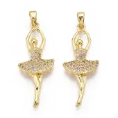Brass Micro Pave Cubic Zirconia Pendants