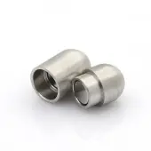 Tarnish Resistant 304 Stainless Steel Matte Surface Magnetic Clasps with Glue-in Ends