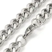 Non-Tarnish 201 Stainless Steel Cuban Link Chain Necklaces for Women and Men