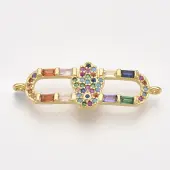 Brass Micro Pave Cubic Zirconia Links