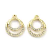 Brass Micro Pave Clear Cubic Zirconia Pendants