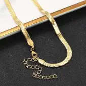 PVD Vacuum Plating 201 Stainless Steel Herringbone Chain Necklaces