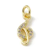 Brass Micro Pave Cubic Zirconia Charms