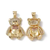 Brass Micro Pave Cubic Zirconia Pendants