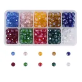 400Pcs 10 Colors Electroplate Glass Beads Strands