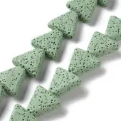 Triangle Dyed Natural Lava Rock Beads Strands