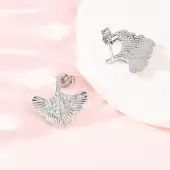 Brass Micro Pave Clear Cubic Zirconia Stud Earrings