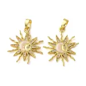 Brass Micro Pave Cubic Zirconia Pendants