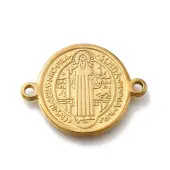 304 Stainless Steel Saint Benedict Medal Cross Connector Charms