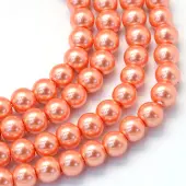 Baking Painted Pearlized Glass Pearl Round Beads Strands