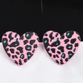Heart Acrylic Printed Stud Earrings for Women