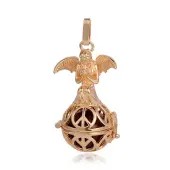 Golden Plated Brass Hollow Round Cage Pendants