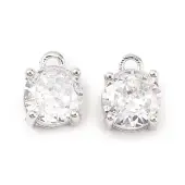 Brass Micro Pave Cubic Zirconia Pendants