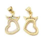 Brass Micro Pave Cubic Zirconia Pendants