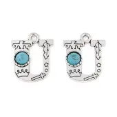Synthetic Turquoise & Alloy Pendants