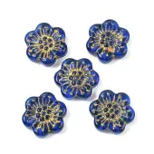 Baking Paint and Golden Metal Enlaced Glass Beads