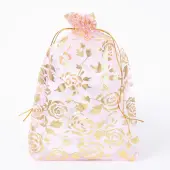 Rose Printed Organza Bags
