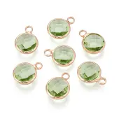 Golden Tone Brass Glass Charms