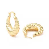 Rack Plating Brass Croissant Hoop Jewelry for Women