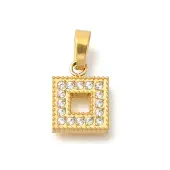Ion Plating(IP) 304 Stainless Steel Micro Pave Cubic Zirconia Pendants