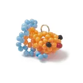 Glass Seed Beaded Gold Fish Pendants