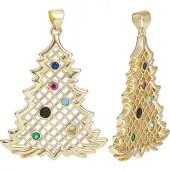 5Pcs Brass Micro Pave Cubic Zirconia Pendants