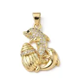 Brass Micro Pave Cubic Zirconia Pendants