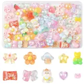 100Pcs 10 Styles Translucent Resin Cabochons