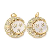 Brass Micro Pave Clear Cubic Zirconia Pendants
