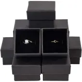 12Pcs Kraft Cotton Filled Cardboard Paper Jewelry Gift Boxes