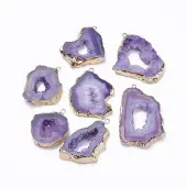 Natural Druzy Agate Slices Pendants