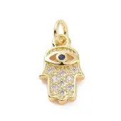 Brass Micro Pave Cubic Zirconia Charms