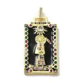 Brass Micro Pave Cubic Zirconia Pendants with Enamel